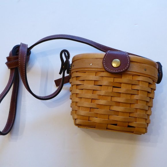 Longaberger Homecoming Bee Station 2000 Kiddie Basket Purse Leather Strap Stamp - Picture 2 of 16